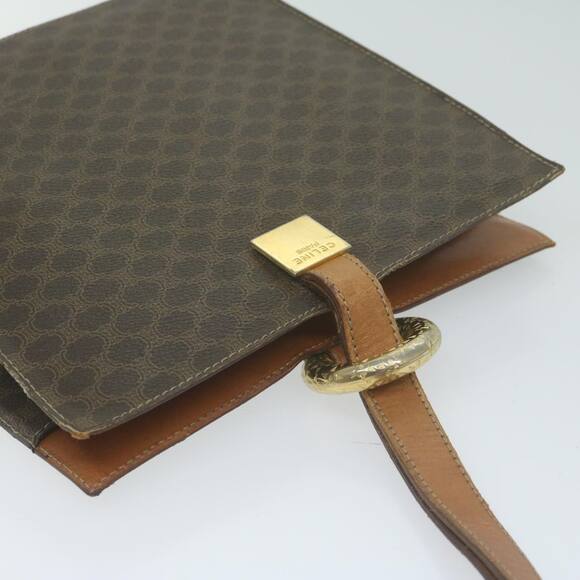 CELINE Macadam Canvas Shoulder Bag Pvc Leather Brown - Picture 6 of 12